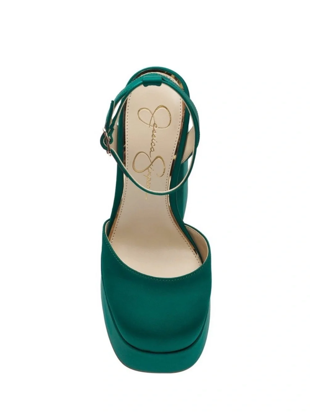 Jessica Simpson Teal Satin Platform Heel